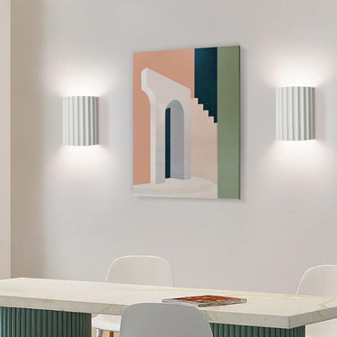 Applique Murale Contemporaine Scandinave En Résine À 2 Lumières En Demi-Colonne Pour Couloir-Lampe Veilleuse